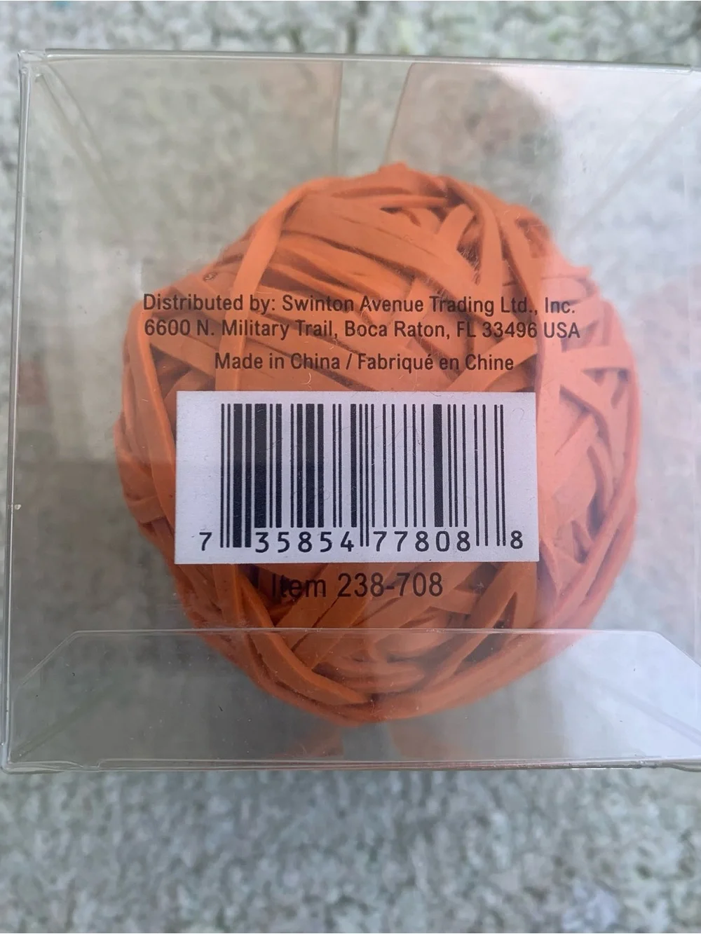 1-count orange rubber band ball